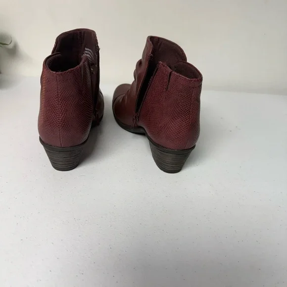 Easy Street Ankle Booties - Deep Red - Picture 5 of 7